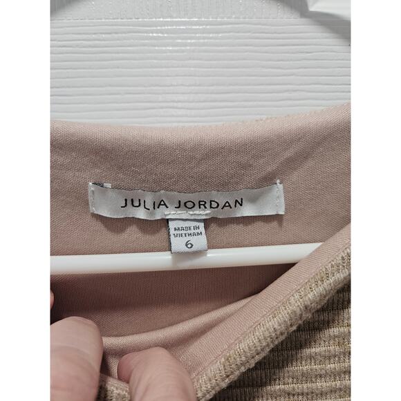 Julia Jordan Beige Ribbed Knit Sweater Dress Long Sleeve Lined Size 6 Winterr - Picture 2 of 7